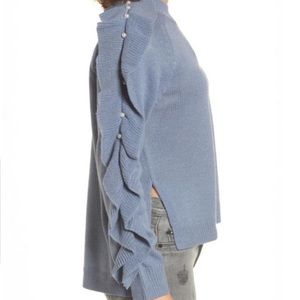 BP Pearl embellished Ruffle Sleeve Sweater